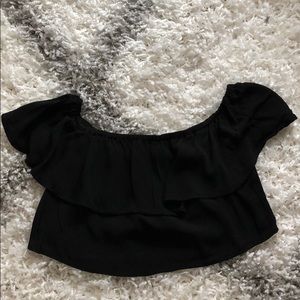 F21 Cropped Off the shoulder top size small